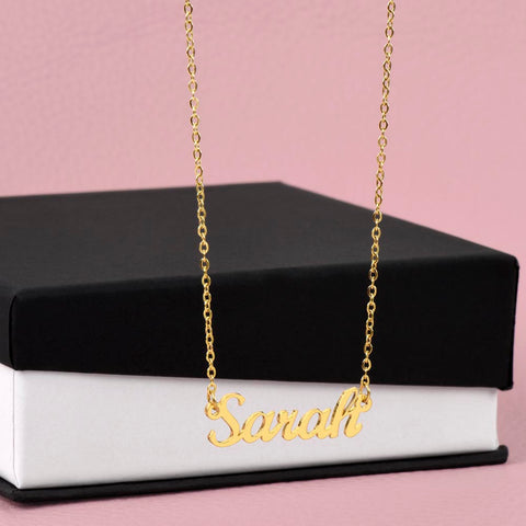 Carry the name of that special someone around your neck.  Available in stainless steel or in 18K gold plate.