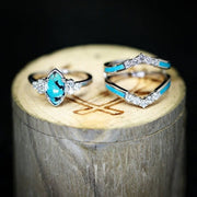Achieving Dreams Exotic Bangled Turquoise Ring Set