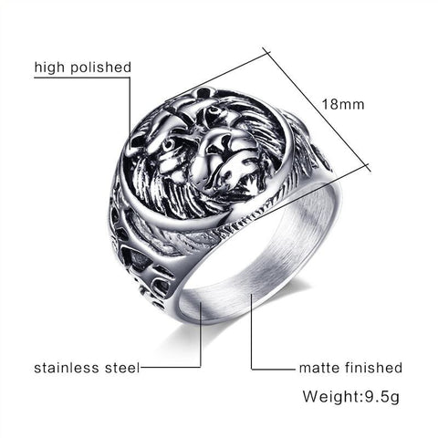 Lion Head Gothic Cosplay Biker Aesthetic Rings